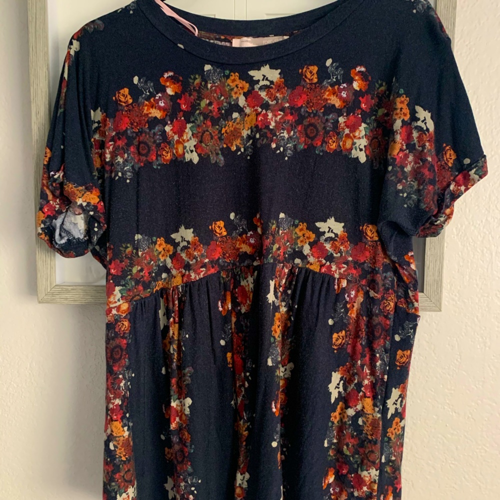 Fall Floral Babydoll Top